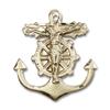 14kt Yellow Gold Anchor Crucifix Medal 1 x 7/8 inches view 1