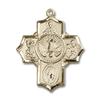 14kt Yellow Gold 5-Way Medal 1 1/4 x 1 inches view 1