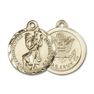 14kt Yellow Gold St. Christopher Medal 7/8 x 3/4 inches
