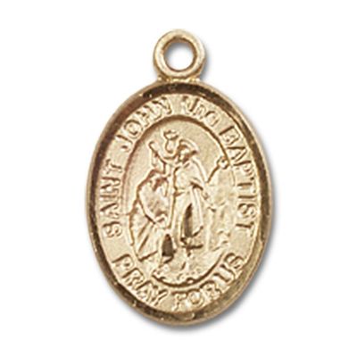 14kt Yellow Gold St. John the Baptist Medal 1/2 x 1/4 inches