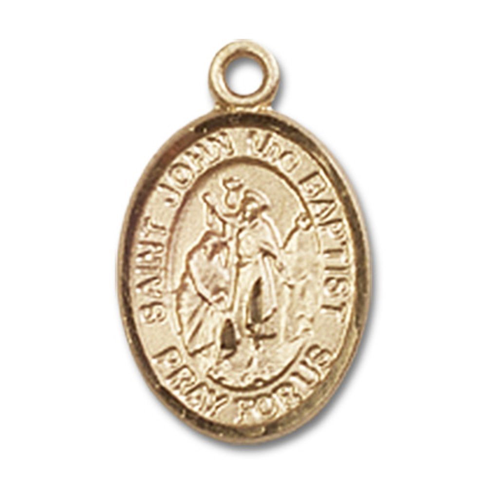 14kt Yellow Gold St. John the Baptist Medal 1/2 x 1/4 inches