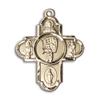 14kt Yellow Gold 5-Way/Baseball Medal 1 1/8 X 1 5/8 inches view 1