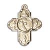 14kt Yellow Gold 5-Way/Basketball Medal 1 1/8 X 1 5/8 inches view 1
