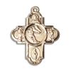 14kt Yellow Gold 5-Way Ice Hockey Medal 1 X 1 5/8 inches view 1
