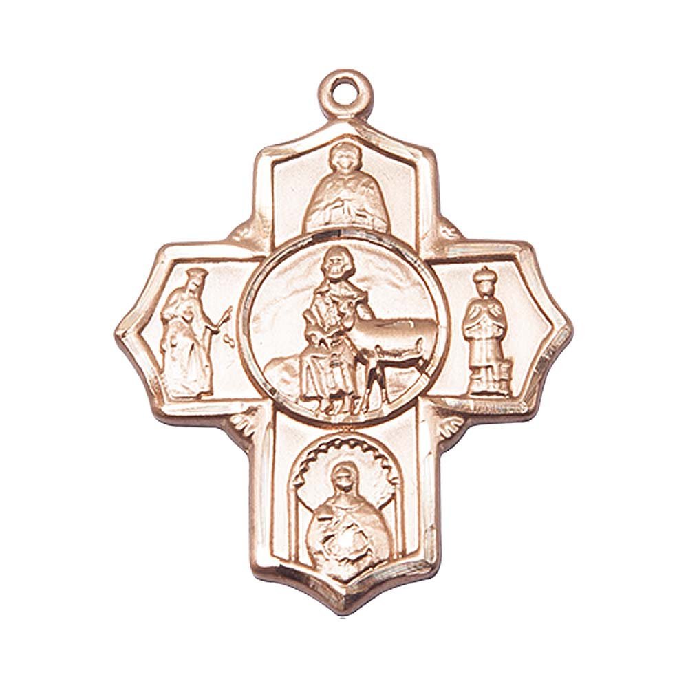 14kt Yellow Gold 5-Way/Special Needs Medal 1 3/8 x 1 1/8 inches