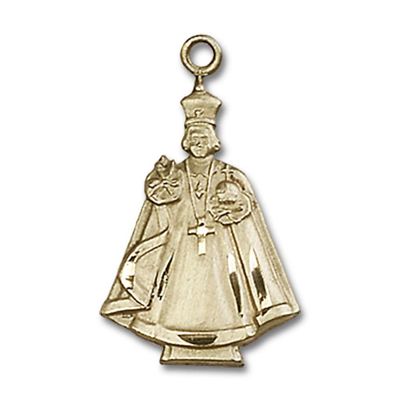 14kt Yellow Gold Infant Figure Medal 7/8 x 1/2 inches