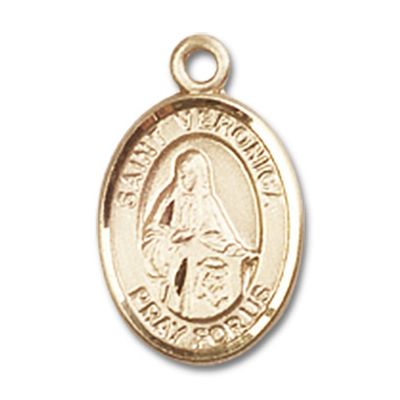 14kt Yellow Gold St. Veronica Medal 1/2 x 1/4 inches