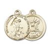 14kt Yellow Gold Guardain Angel/Navy Medal 7/8 x 3/4 inches view 1