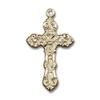 14kt Yellow Gold Cross Medal 1 x 1/2 inches view 1
