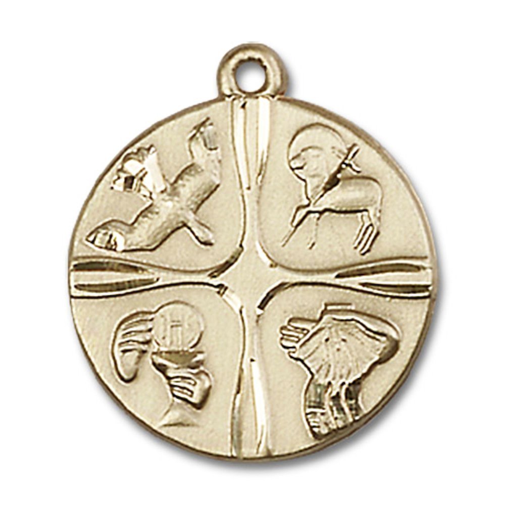 14kt Yellow Gold Christian Life Medal 3/4 x 3/4 inches