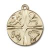 14kt Yellow Gold Christian Life Medal 3/4 x 3/4 inches view 1