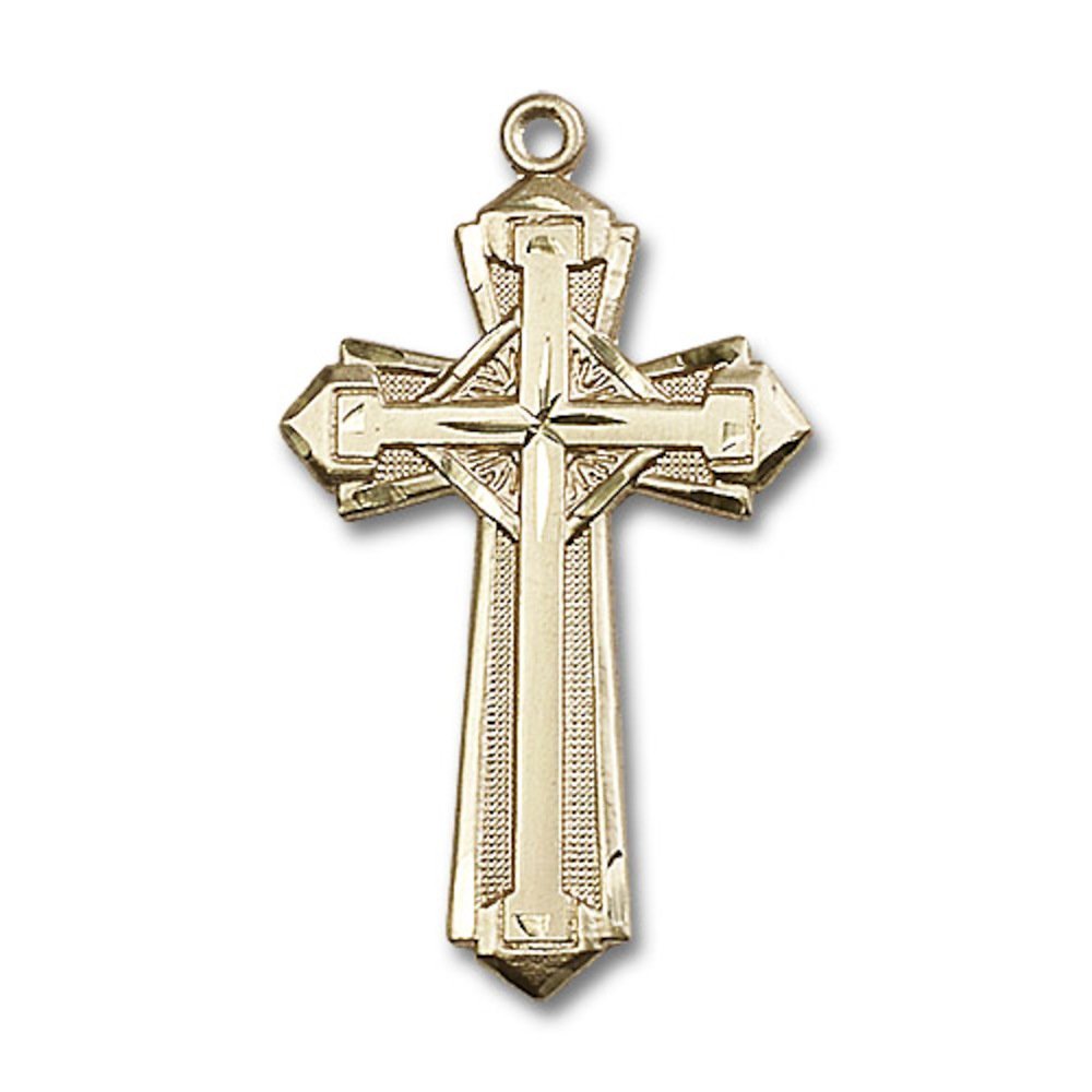 14kt Yellow Gold Cross Medal 1 5/8 x 7/8 inches