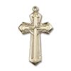 14kt Yellow Gold Cross Medal 1 5/8 x 7/8 inches view 1