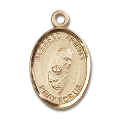14kt Yellow Gold Blessed Trinity Medal 1/2 x 1/4 inches