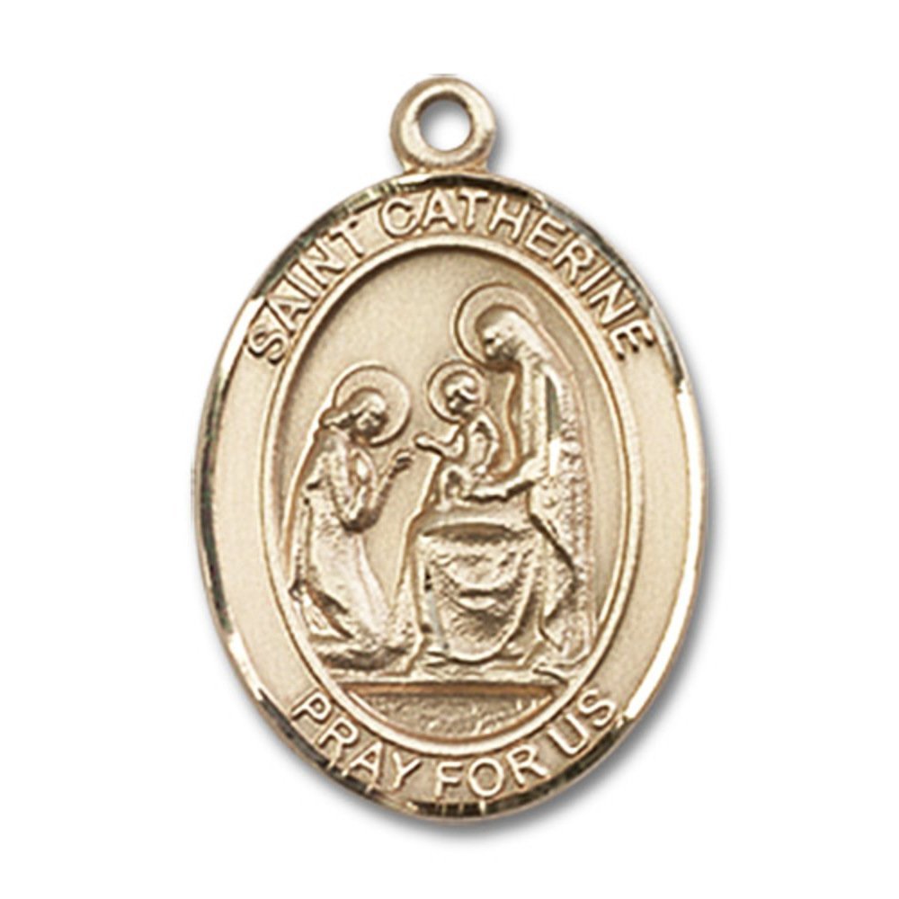 14kt Yellow Gold St. Catherine of Siena Medal 3/4 x 1/2 inches