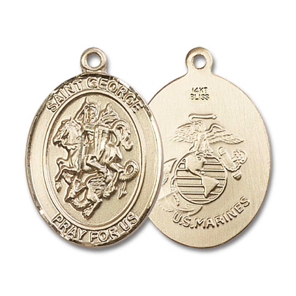14kt Yellow Gold St. George Medal 1 x 3/4 inches