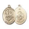 14kt Yellow Gold St. George Medal 1 x 3/4 inches view 1