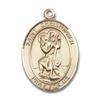 14kt Yellow Gold St. Christopher Medal 3/4 x 1/2 inches view 1