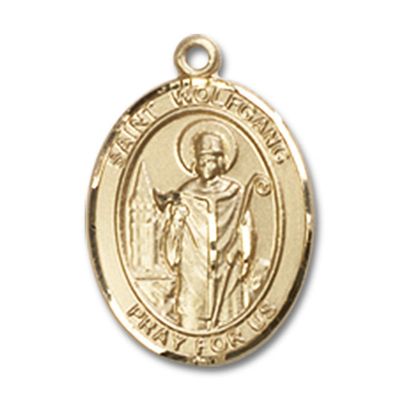 14kt Yellow Gold St. Wolfgang Medal 1/2 x 1/4 inches