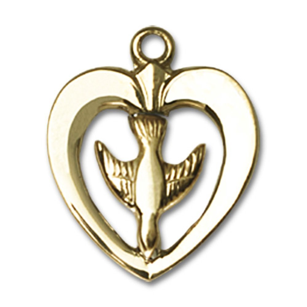 14kt Yellow Gold Holy Spirit Medal 5/8 x 1/2 inches