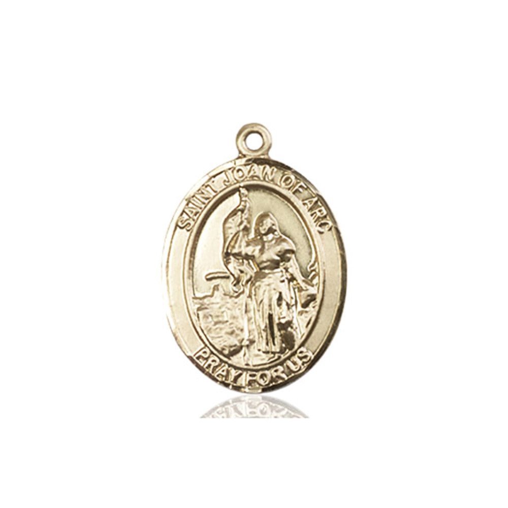 14kt Yellow Gold St. Joan Of Arc/Army Medal 3/4 x 1/2 inches