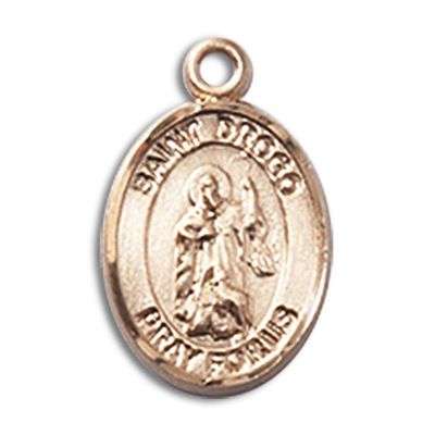 14kt Yellow Gold St. Drogo Medal 1/2 x 1/4 inches