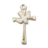14kt Yellow Gold Cross/Holy Spirit Medal 7/8 x 1/2 inches view 1