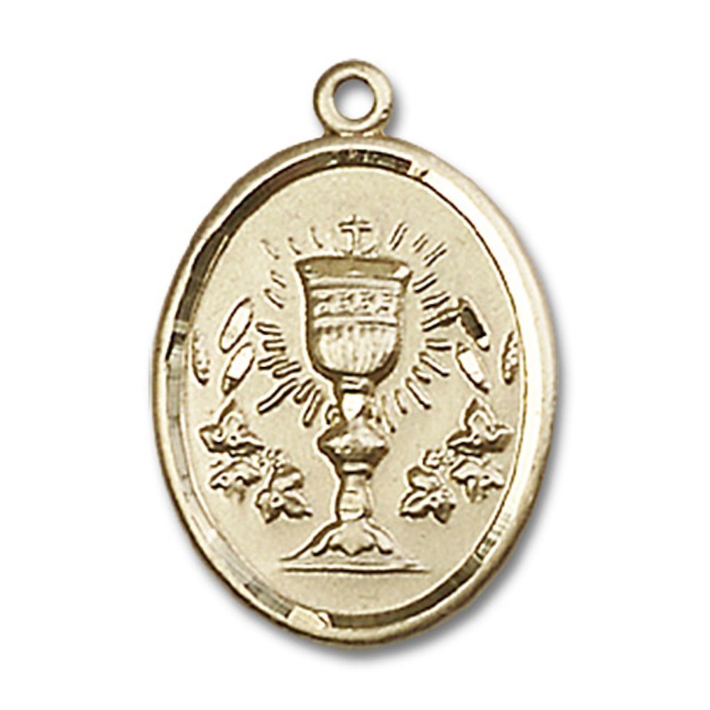 14kt Yellow Gold Chalice Medal 3/4 x 1/2 inches