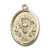 14kt Yellow Gold Chalice Medal 3/4 x 1/2 inches view 1