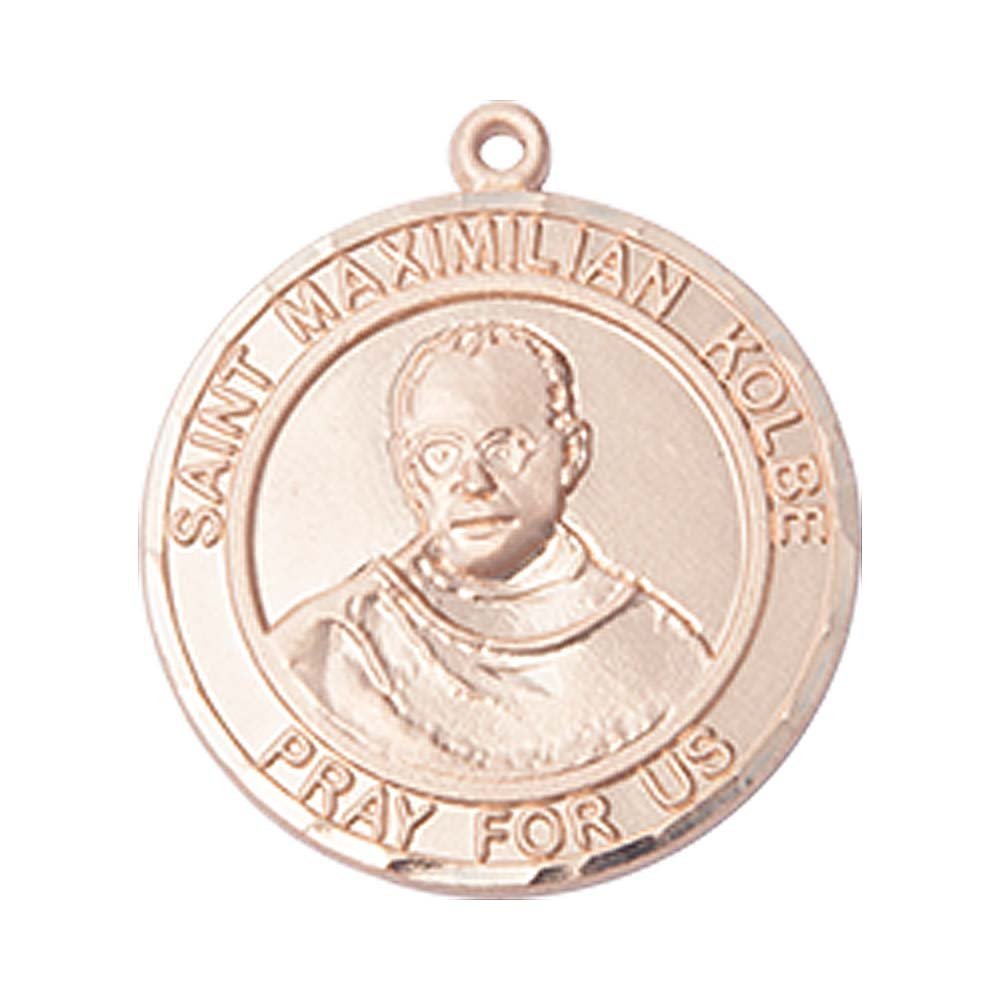 14kt Yellow Gold St. Maximilian Kolbe Medal 3/4 x 5/8 inches