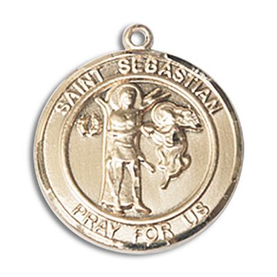 14kt Yellow Gold Scapular Medal 3/4 x 5/8 inches