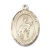 14kt Yellow Gold St. Christopher/Rodeo Medal 3/4 x 1/2 inches view 1