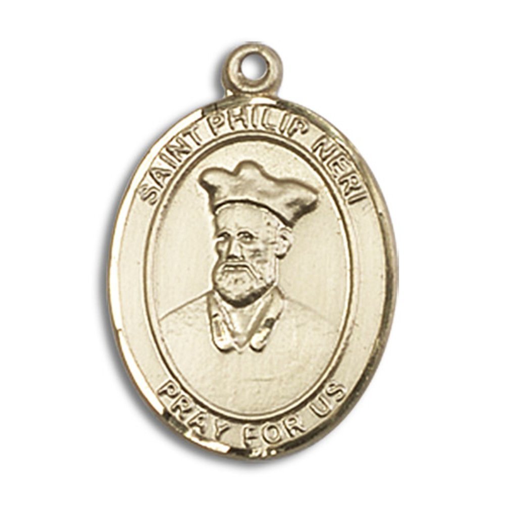 14kt Yellow Gold St. Philip Neri Medal 3/4 x 1/2 inches