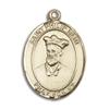 14kt Yellow Gold St. Philip Neri Medal 3/4 x 1/2 inches view 1