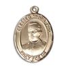 14kt Yellow Gold Blessed Miguel Pro Medal 3/4 x 1/2 inches view 1