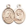 Bonyak Jewelry Saint Medal Collection Gold Filled St. Christopher/Track & Field Pendant 1/2 x 1/4 inches with Gold-Filled Lite Curb Chain view 2