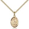 Bonyak Jewelry Saint Medal Collection Gold Filled Mater Dolorosa Pendant 1/2 x 1/4 inches with Gold Filled Lite Curb Chain view 1