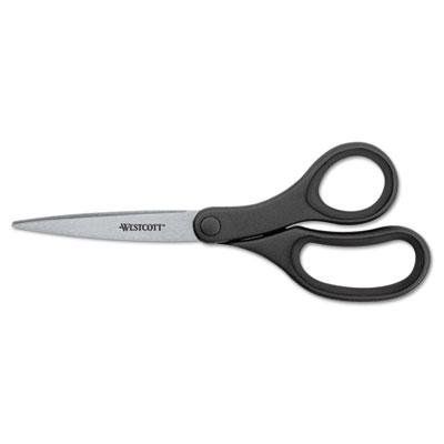 Westcott KleenEarth 8" Straight Basic Handle Scissors, Black