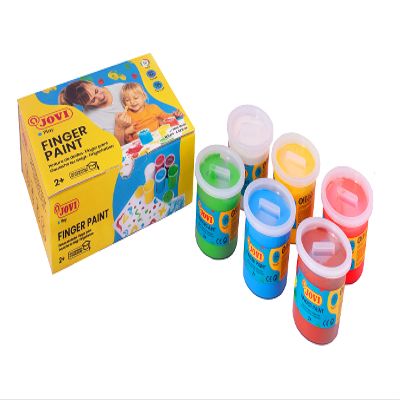 Jovi Finger Paint for Children Aged 2 Years and up, Good Coverage, Creamy Consistency, Harmless Ingredients, 6 Colours 125 ml Each
