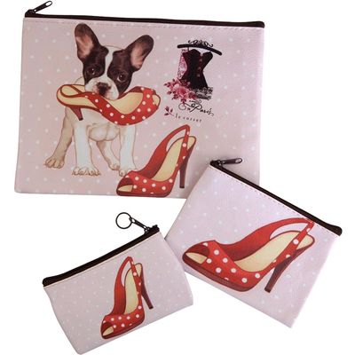 Naughty Pug With Red Shoes Purses Set