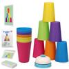 BkjHg Quick Cups Speed Stacking Game for Kids & Family, 12 Cups 24 Cards STEM Educational Toy for Hand-Eye Coordination, Fast-Paced Reaction Training Party Game, New Upgrade with Bell, Ages 3-12 view 1