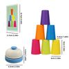 BkjHg Quick Cups Speed Stacking Game for Kids & Family, 12 Cups 24 Cards STEM Educational Toy for Hand-Eye Coordination, Fast-Paced Reaction Training Party Game, New Upgrade with Bell, Ages 3-12 view 2