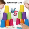 BkjHg Quick Cups Speed Stacking Game for Kids & Family, 12 Cups 24 Cards STEM Educational Toy for Hand-Eye Coordination, Fast-Paced Reaction Training Party Game, New Upgrade with Bell, Ages 3-12 view 3