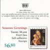 2001 Christmas Virgin & Child - Booklet Pane Twenty 34 Cent Stamps Scott 3536 view 2