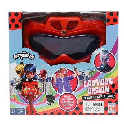 Miraculous Ladybug Vision Blaster Challenge, Capture Akumas with Wrist Shooter and Ladybug Vision Goggles, Indoor & Outdoor Fun, Exciting Party Game for Girls Age 5+