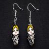 Matryoshka Earrings Miniblings Babuschka Russian Doll Porcelain Ceramic Black view 3