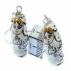 Matryoshka Earrings Miniblings Babuschka Russian Doll Porcelain Ceramic White view 3