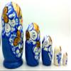 BuyRussianGifts Blue Nesting Dolls Matryoshka Gzhel Style Hand Painted Stacking Doll 5 inch Tall Set view 3