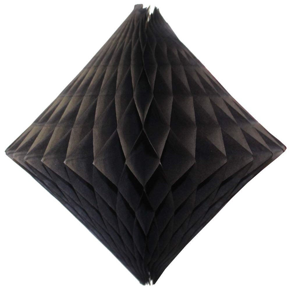 3-Pack 12 Inch Black Honeycomb Diamond Decoration