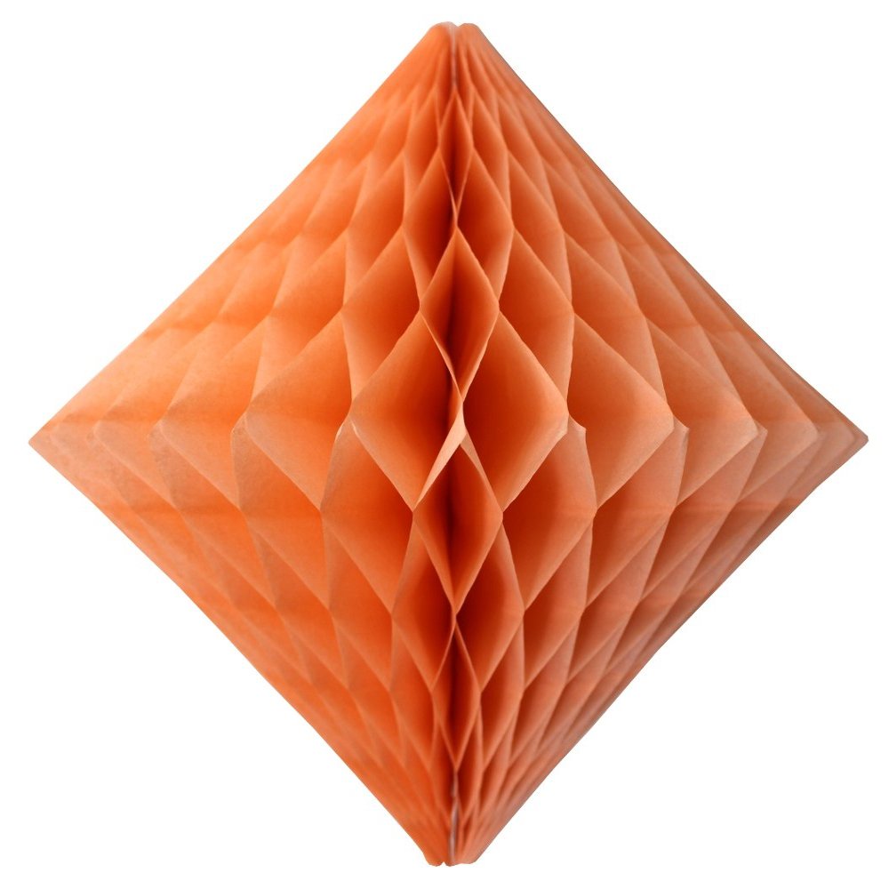 3-Pack 12 Inch Peach Honeycomb Diamond Decoration